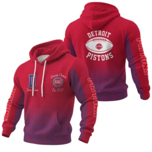 Detroit Pistons Pullover Hoodie Waffle Knit Personalize Name Limited