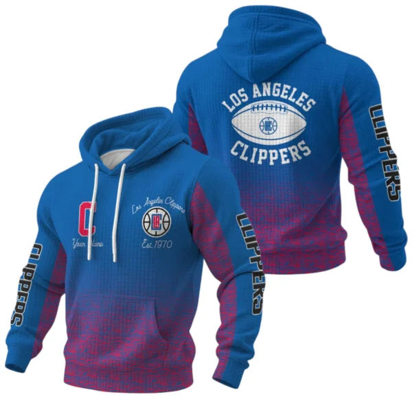 Los Angeles Clippers Pullover Hoodie Waffle Knit Personalize Name Limited