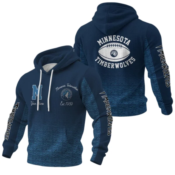 Minnesota Timberwolves Pullover Hoodie Waffle Knit Personalize Name Limited