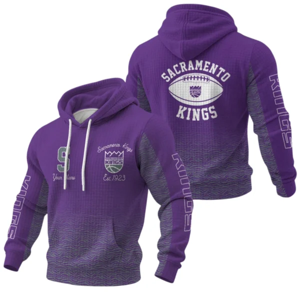 Sacramento Kings Pullover Hoodie Waffle Knit Personalize Name Limited