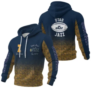 Utah Jazz Pullover Hoodie Waffle Knit Personalize Name Limited