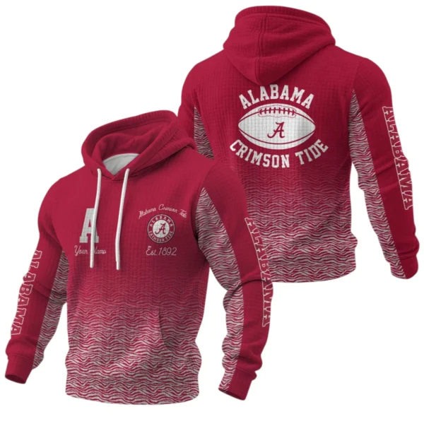 Alabama Crimson Tide Pullover Hoodie Waffle Knit 2027 Personalize Name