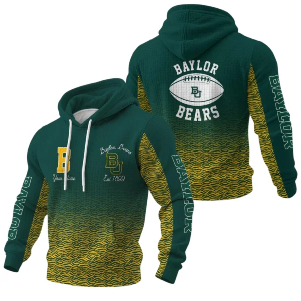 Baylor Bears Pullover Hoodie Waffle Knit 2027 Personalize Name