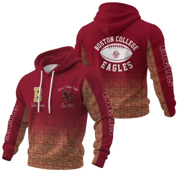 Boston College Eagles Pullover Hoodie Waffle Knit 2027 Personalize Name