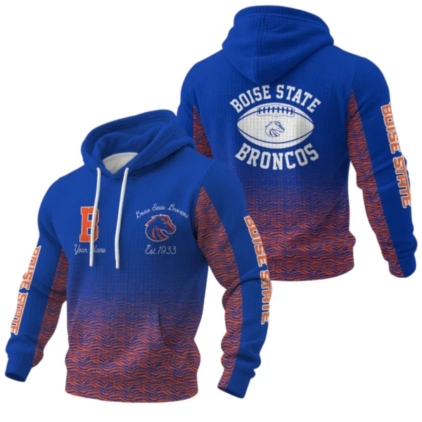 Boise State Broncos Pullover Hoodie Waffle Knit 2027 Personalize Name