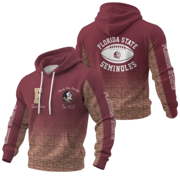 Florida State Seminoles Pullover Hoodie Waffle Knit 2027 Personalize Name