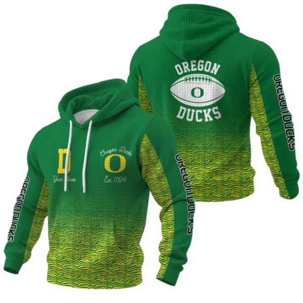 Oregon Ducks Pullover Hoodie Waffle Knit 2027 Personalize Name