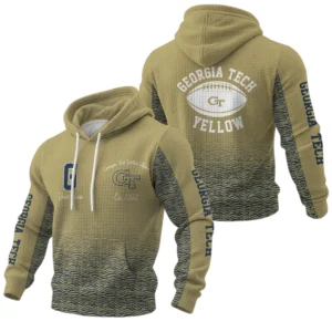 Georgia Tech Yellow Jackets Pullover Hoodie Waffle Knit 2027 Personalize Name