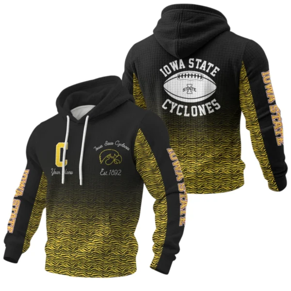 lowa State Cyclones Pullover Hoodie Waffle Knit 2027 Personalize Name