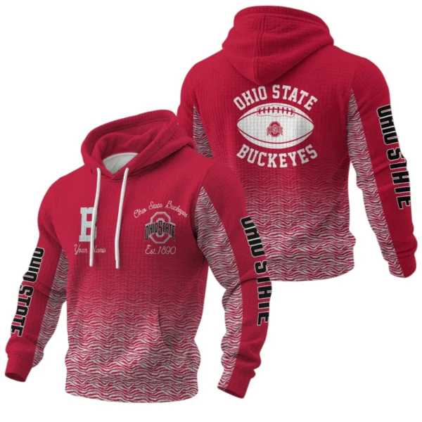 Ohio State Buckeyes Pullover Hoodie Waffle Knit 2027 Personalize Name
