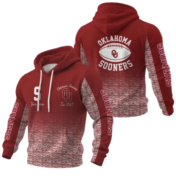 Oklahoma Sooners Pullover Hoodie Waffle Knit 2027 Personalize Name