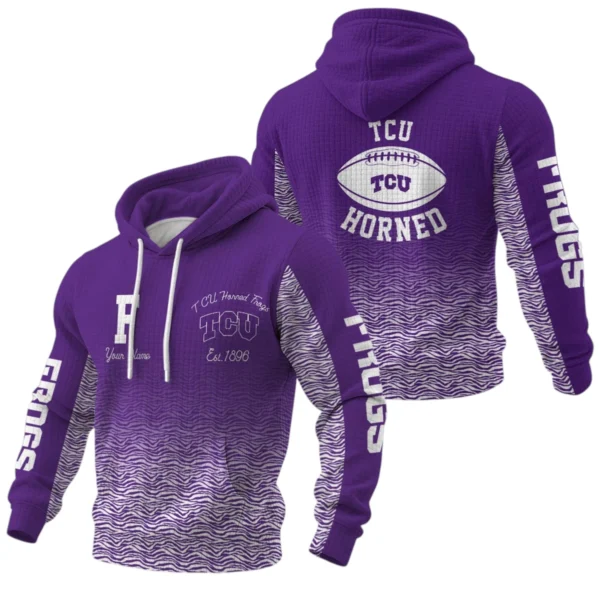 TCU Horned Frogs Pullover Hoodie Waffle Knit 2027 Personalize Name