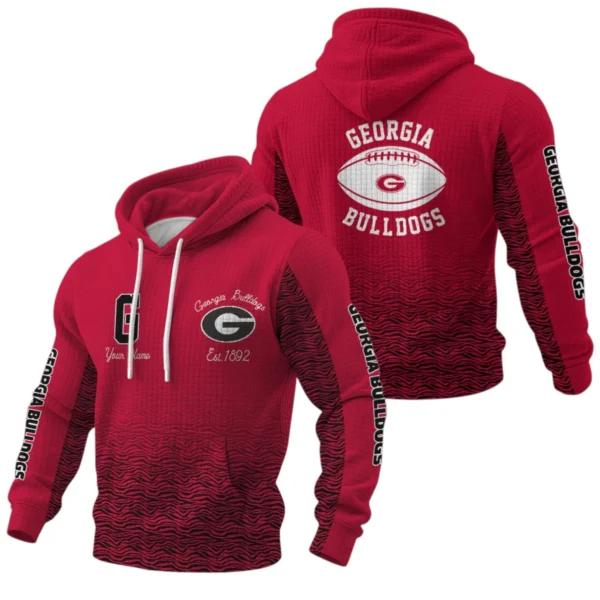 Georgia Bulldogs Pullover Hoodie Waffle Knit 2027 Personalize Name