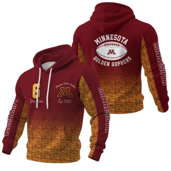 Minnesota Golden Gophers Pullover Hoodie Waffle Knit 2027 Personalize Name