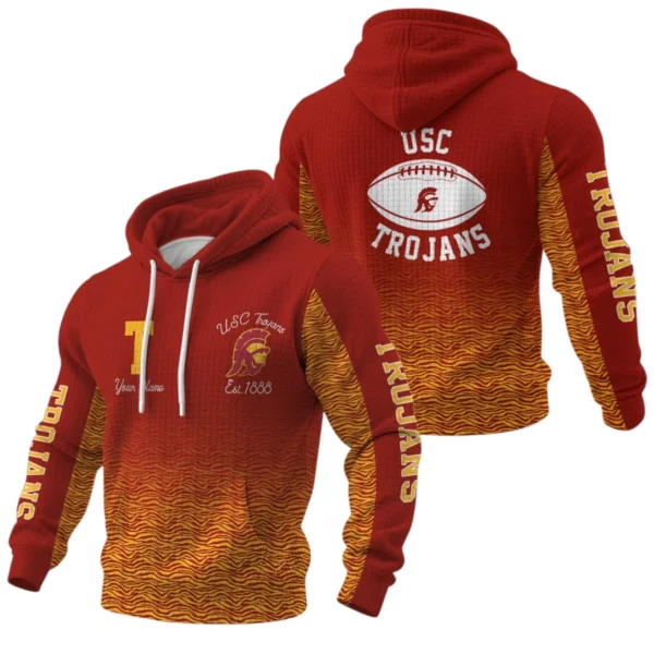 USC Trojans Pullover Hoodie Waffle Knit 2027 Personalize Name