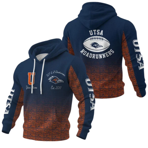 UTSA Roadrunners Pullover Hoodie Waffle Knit 2027 Personalize Name