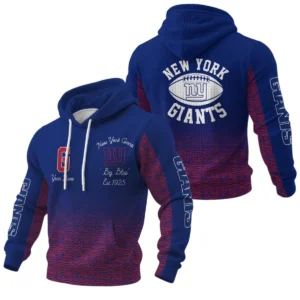 New York Giants Waffle Pullover Hoodie Custom Your Name