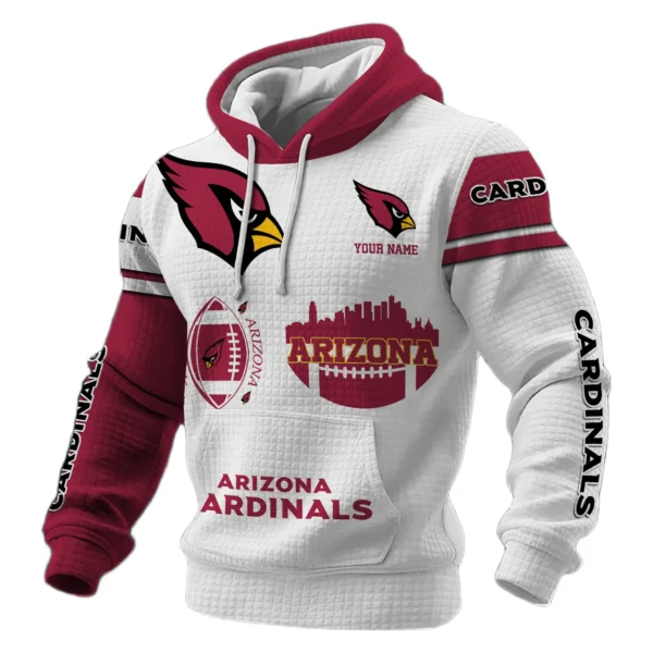 Arizona Cardinals Waffle Pullover Hoodie Customize Your Name
