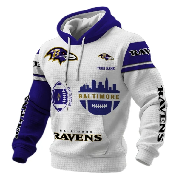 Baltimore Ravens Waffle Pullover Hoodie Customize Your Name
