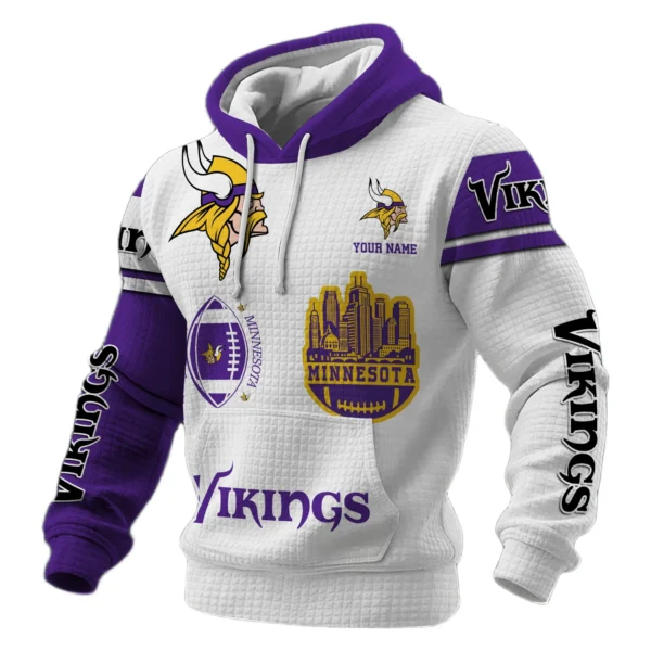 Minnesota Vikings Waffle Pullover Hoodie Customize Your Name