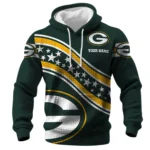 Green Bay Packers Waffle Pullover Hoodie Personalize Your Name