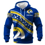 Los Angeles Rams Waffle Pullover Hoodie Personalize Your Name