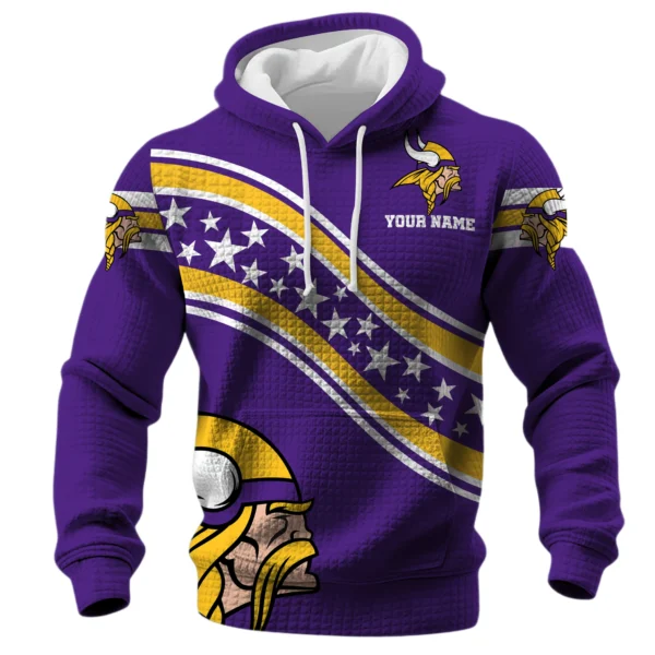 Minnesota Vikings Waffle Pullover Hoodie Personalize Your Name