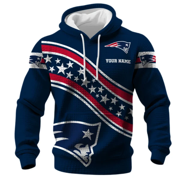 New England Patriots Waffle Pullover Hoodie Personalize Your Name