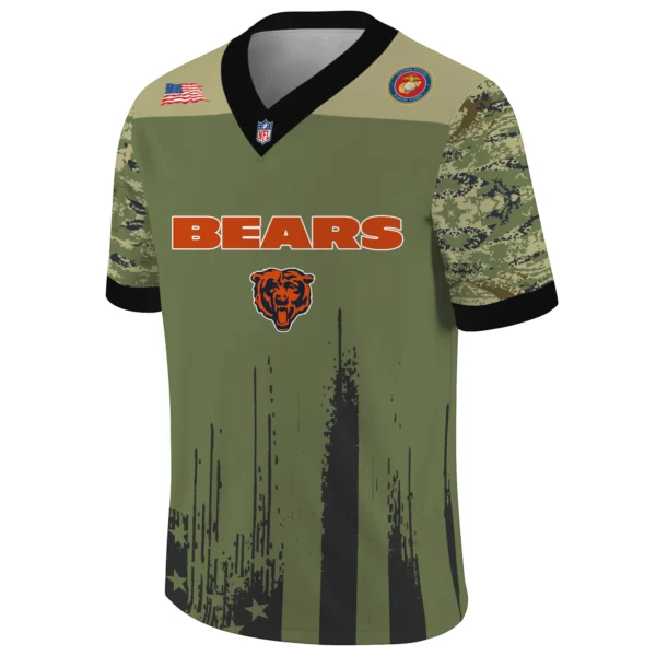 Chicago Bears Baseball V Neck Jersey Shirt x US Marine Corps 250th Anniversary Personalize Name