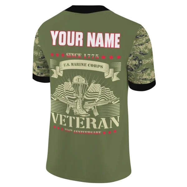 Cleveland Browns Baseball V Neck Jersey Shirt x US Marine Corps 250th Anniversary Personalize Name