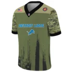 Detroit Lions Baseball V Neck Jersey Shirt x US Marine Corps 250th Anniversary Personalize Name