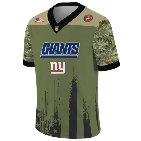New York Giants Baseball V Neck Jersey Shirt x US Marine Corps 250th Anniversary Personalize Name