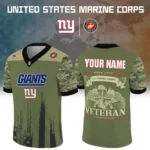 New York Giants Baseball V Neck Jersey Shirt x US Marine Corps 250th Anniversary Personalize Name