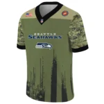 Seattle Seahawks Baseball V Neck Jersey Shirt x US Marine Corps 250th Anniversary Personalize Name