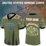 Tennessee Titans Baseball V Neck Jersey Shirt x US Marine Corps 250th Anniversary Personalize Name