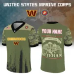 Washington Commanders Baseball V Neck Jersey Shirt x US Marine Corps 250th Anniversary Personalize Name