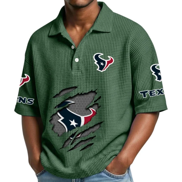 Houston Texans Waffle Polo Shirt Custom Your Name