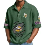 Minnesota Vikings Waffle Polo Shirt Custom Your Name