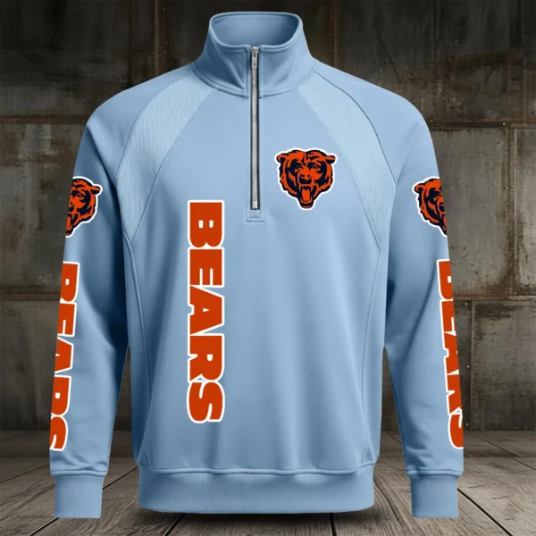 Chicago Bears Half Zip Hoodie Stand Collar 2027 Limited