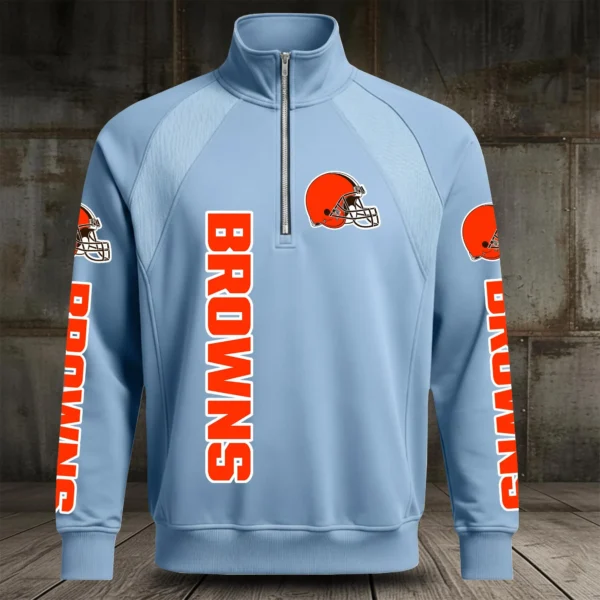 Cleveland Browns Half Zip Hoodie Stand Collar 2027 Limited