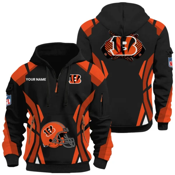 Cincinnati Bengals Half Zip Hoodie Full Set Options Limited Personalize Name