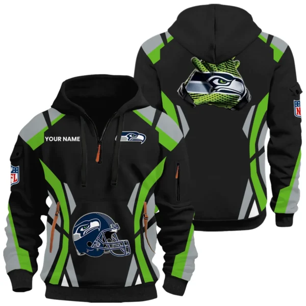 Seattle Seahawks Half Zip Hoodie Full Set Options Limited Personalize Name