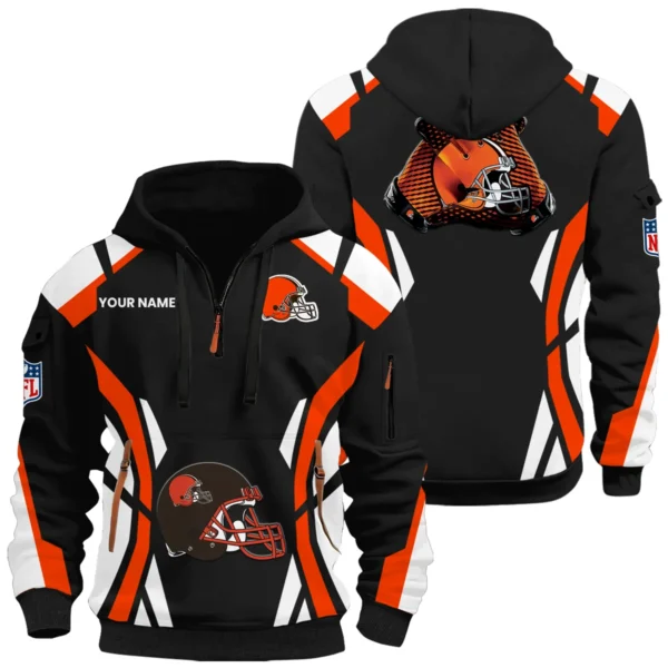 Cleveland Browns Half Zip Hoodie Full Set Options Limited Personalize Name