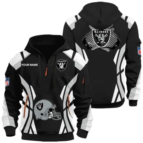 Las Vegas Raiders Half Zip Hoodie Full Set Options Limited Personalize Name