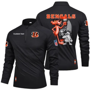 Cincinnati Bengals Quarter Zip Long Sleeve Shirt 2026 Limited Personalize Name