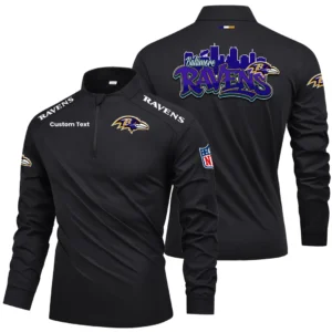 Baltimore Ravens Quarter Zip Long Sleeve 2027 Limited Graffiti Style Personalize Name