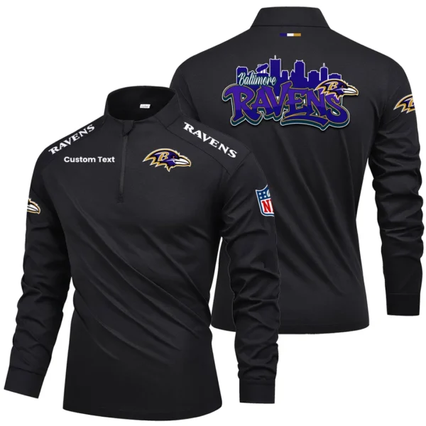 Baltimore Ravens Quarter Zip Long Sleeve 2027 Limited Graffiti Style Personalize Name