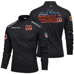 Cincinnati Bengals Quarter Zip Long Sleeve 2027 Limited Graffiti Style Personalize Name