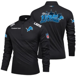 Detroit Lions Quarter Zip Long Sleeve 2027 Limited Graffiti Style Personalize Name