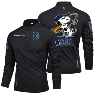 Detroit Tigers Quarter Zip Long Sleeve Shirt New Limited Personalize Name